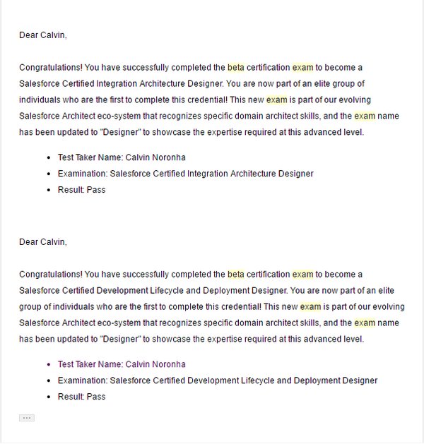 Sweet emails of success!